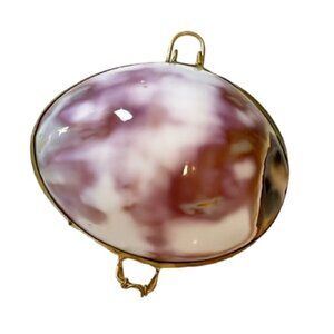 Vintage handmade purple seashell jewelry box